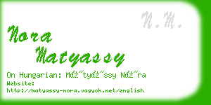 nora matyassy business card